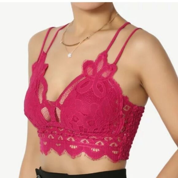 ZENANA Bralette Falling For You Excellent support in Magenta - Picture 2 of 7